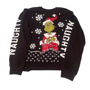 Grinch Juniors' Licensed Naughty Holiday Graphic Pullover Sweatshirt XL 15-17